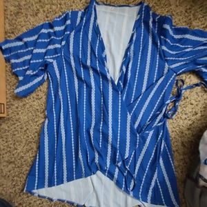 Blue with white design swimsuit cover-up size XL